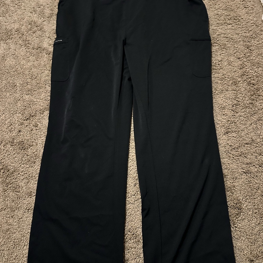 Black Wide-Leg Pants Healing Hands Scrubs